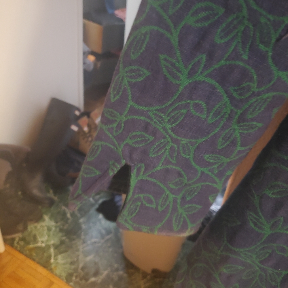 Vintage foliage patterned long jacket - Picture 4 of 4